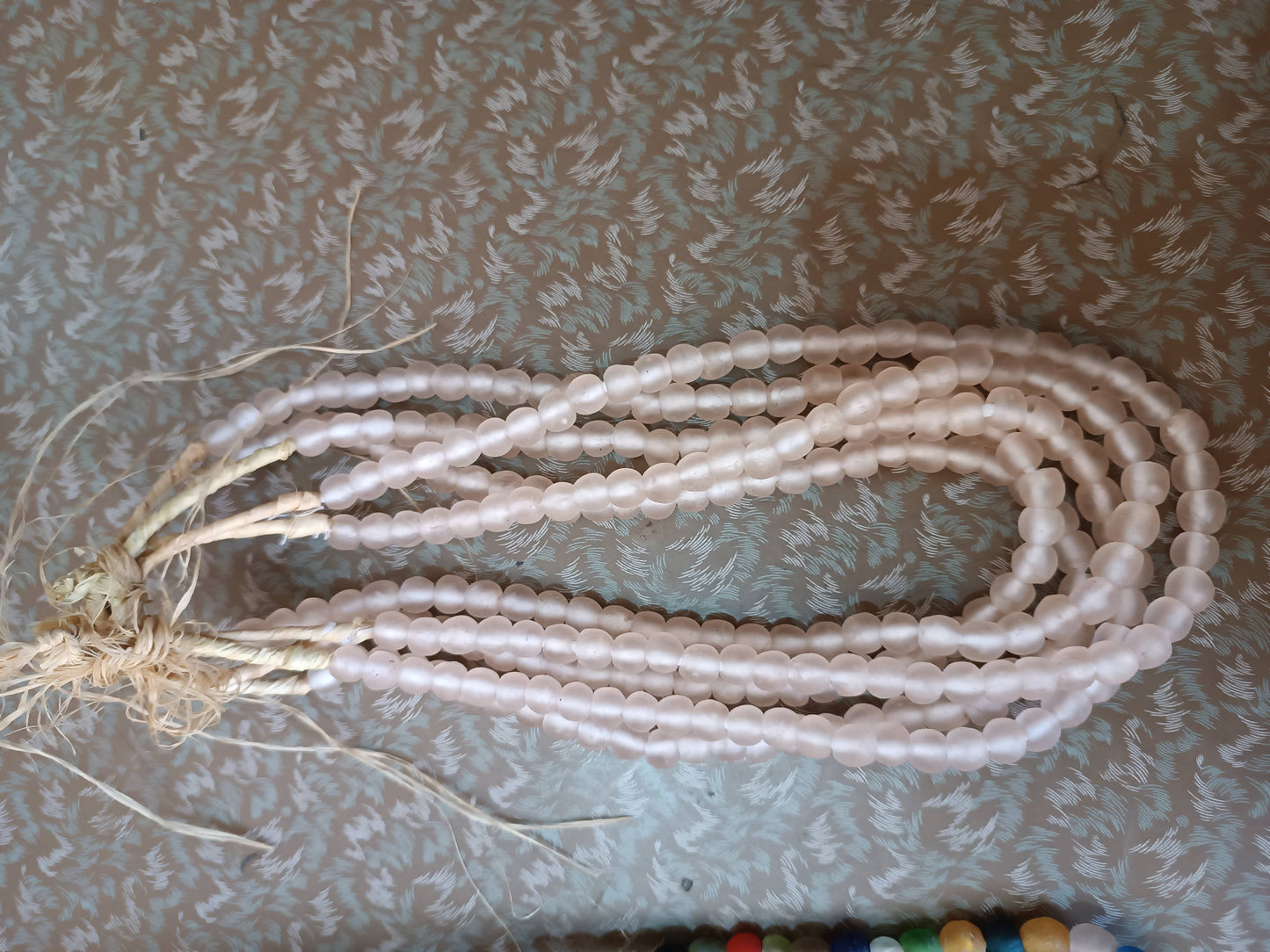 Large Glass Beads Recycled for Jewellery making: Off-White