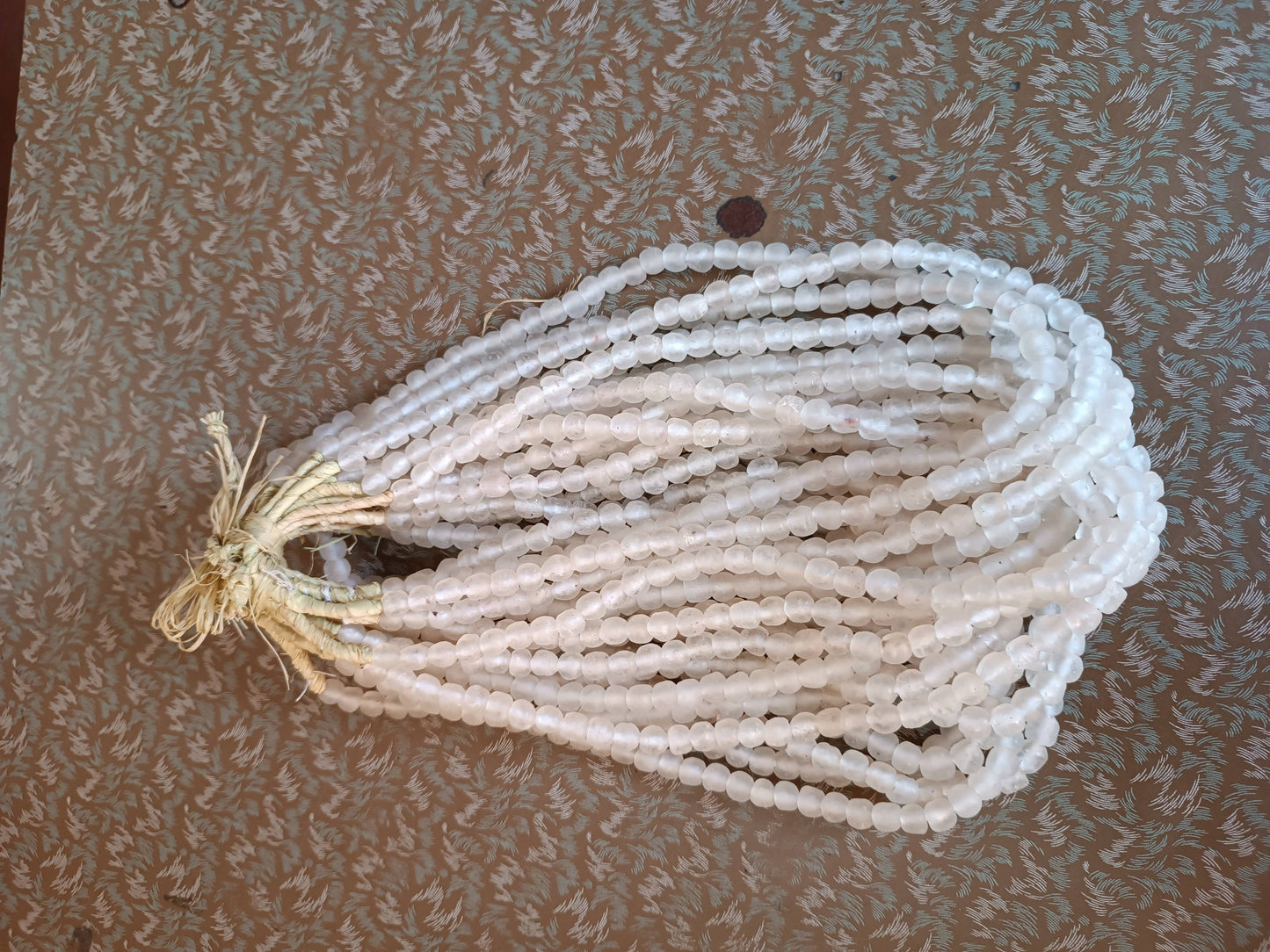 Large Glass Beads Recycled for Jewellery making: Off-White