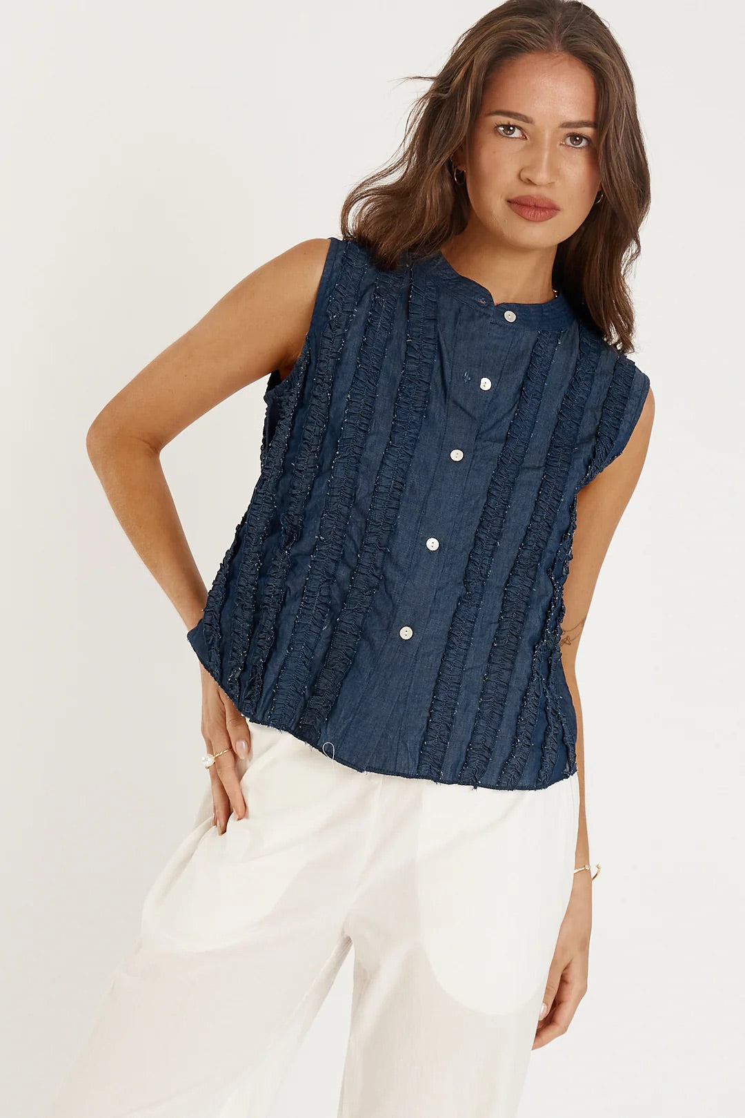 Rubyyaya Camargue Denim Top