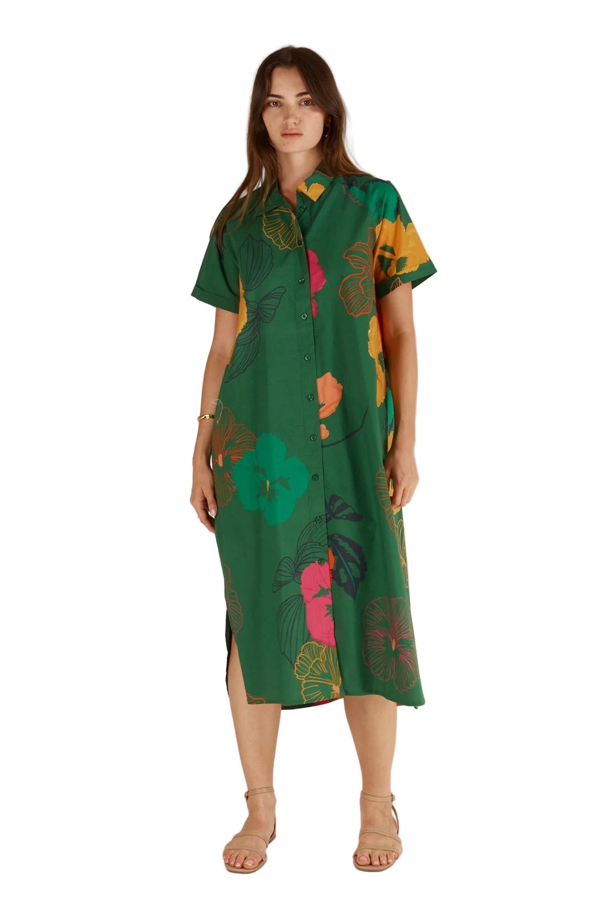 Itami Florent Buttoned MIDI -Green