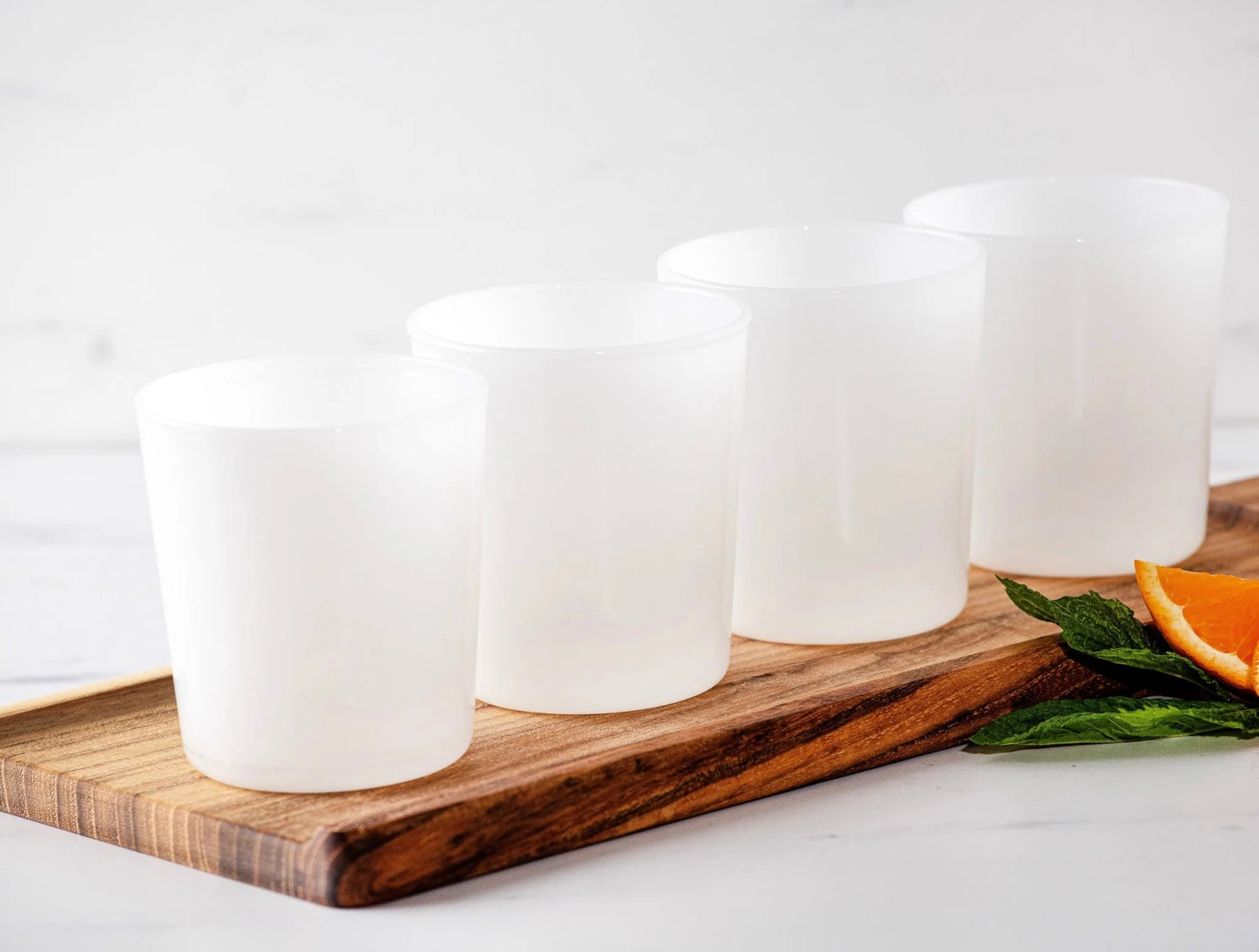 Alta Stackable Glass Set of 4 White
