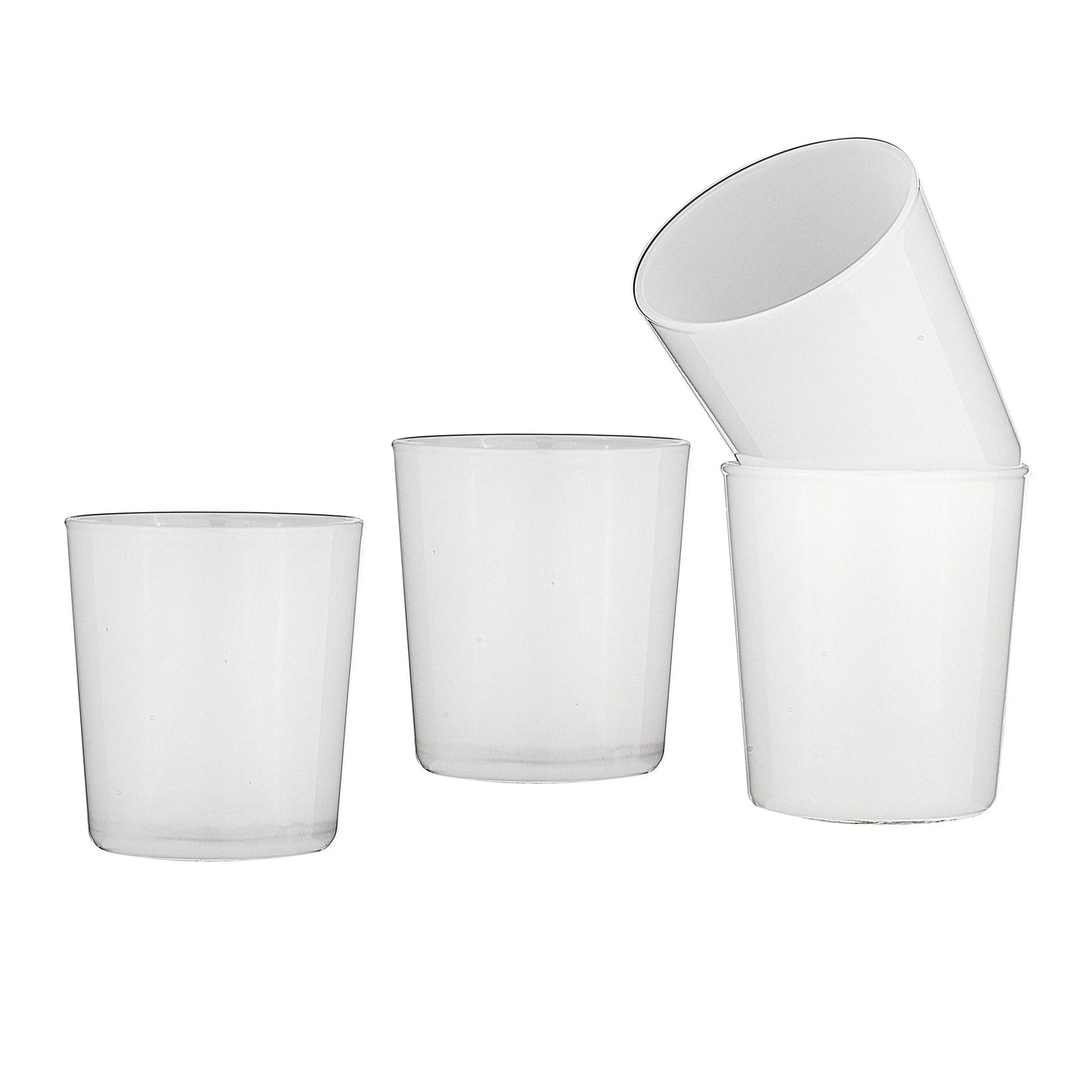 Alta Stackable Glass Set of 4 White
