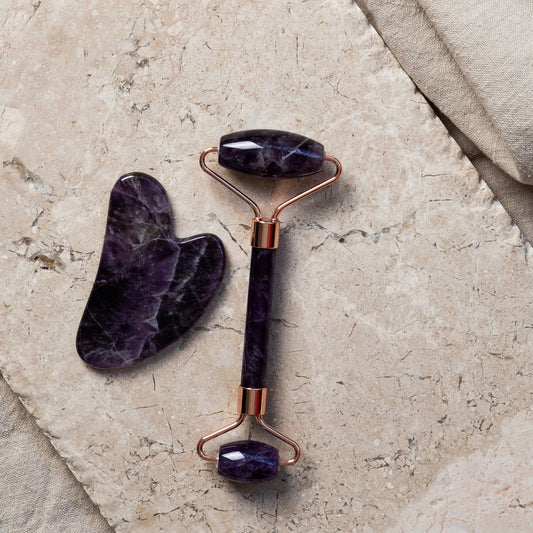 Alta Amethyst Beauty Ritual Set Facial Roller and Gua Sha