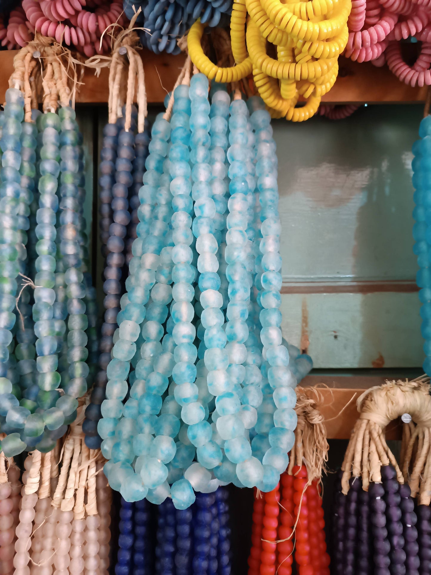 Large Glass Beads Recycled for Jewellery making: Orange