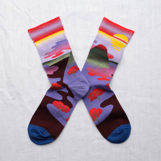Mauve Landscape Sock: 42/44