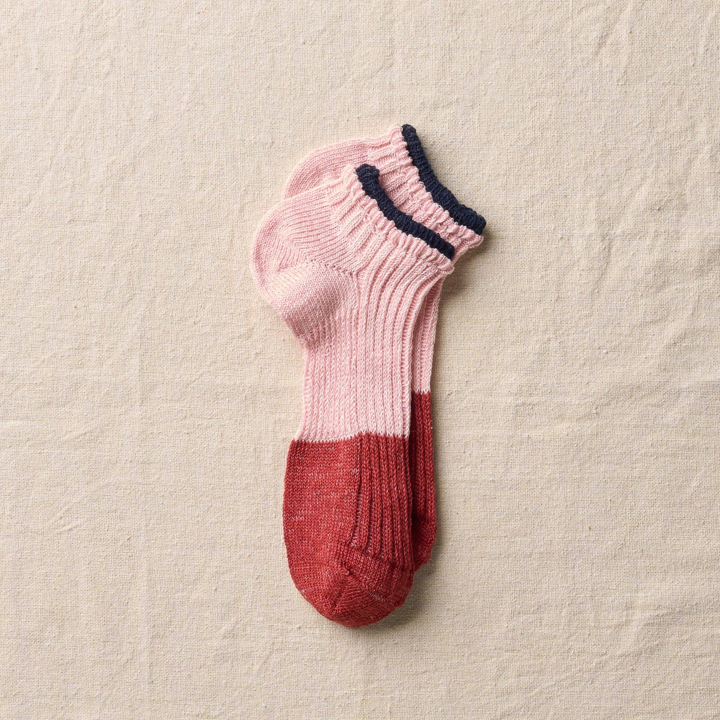 Yahae Linen Sneaker Sock- Pink