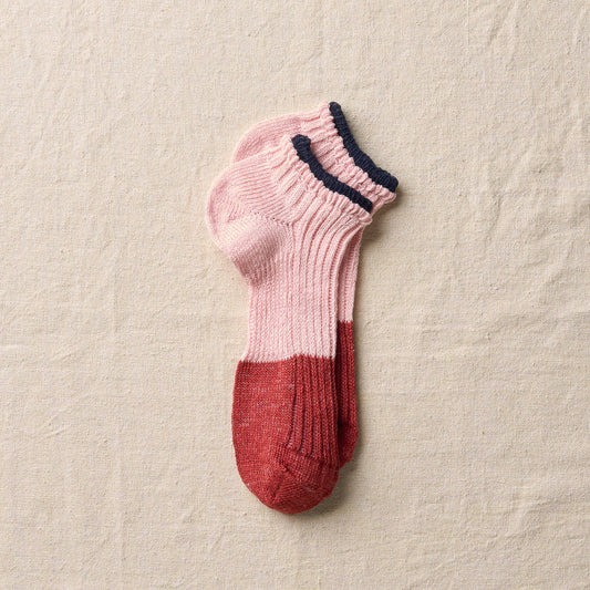 Yahae Linen Sneaker Sock- Pink