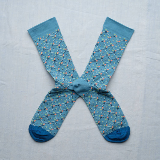 Socks Trellis Fleuri Blue Lavé: 39/41