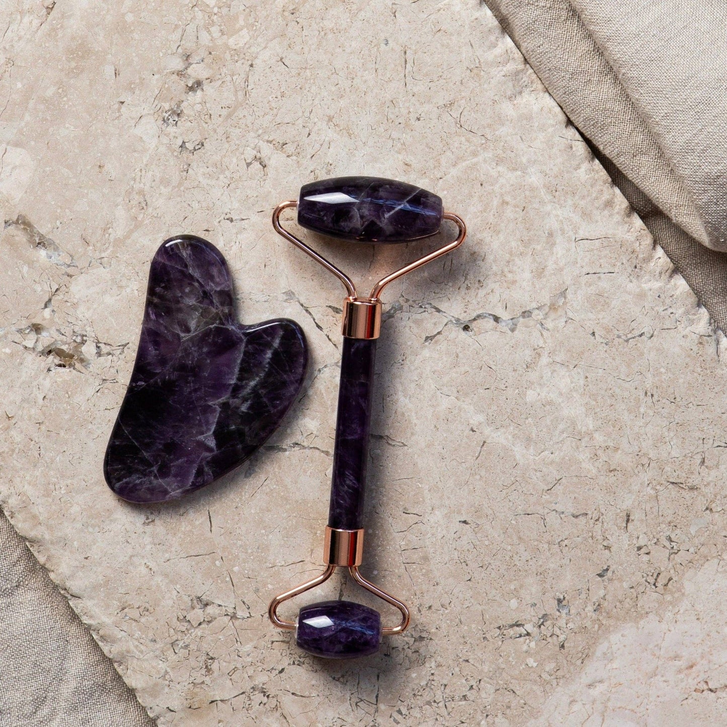 Alta Amethyst Beauty Ritual Set Roller and Gua Sha