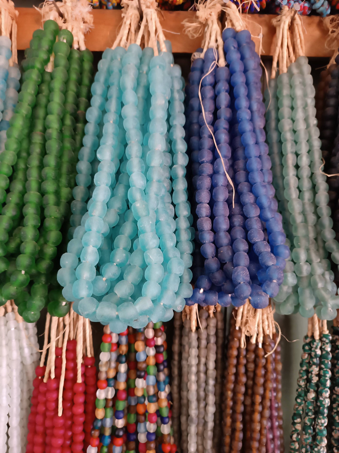 Large Glass Beads Recycled for Jewellery making: Black