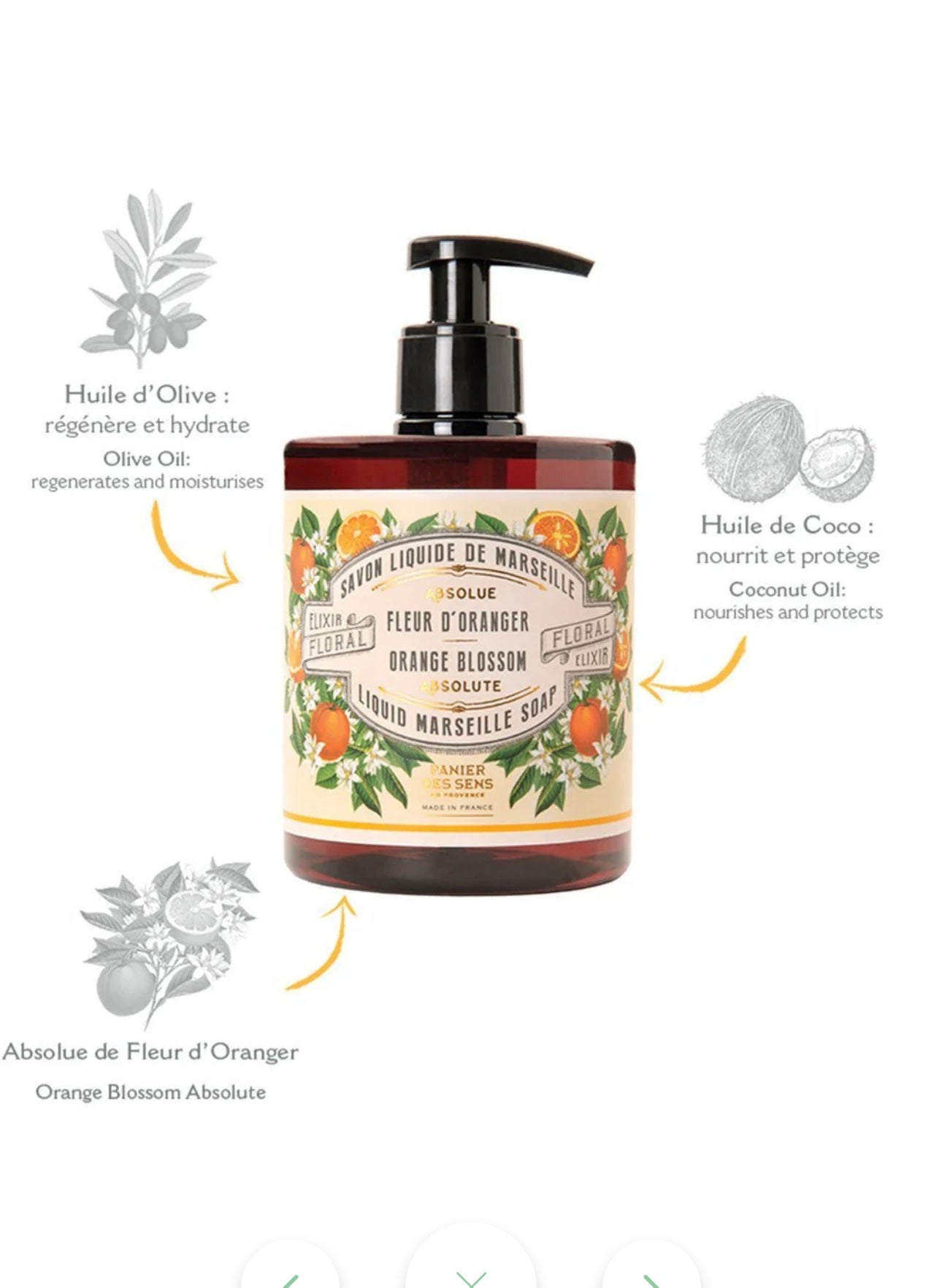 PANIER DES SENS | Liquid Marseille Soap | Orange Blossom 500ml