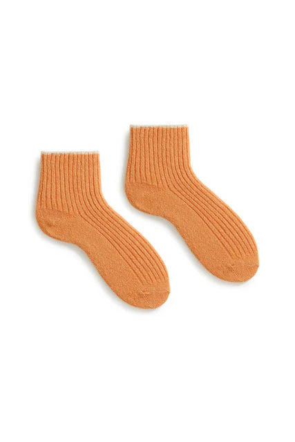 Women’s Tipped Rib Wool Cashmere Shortie Socks