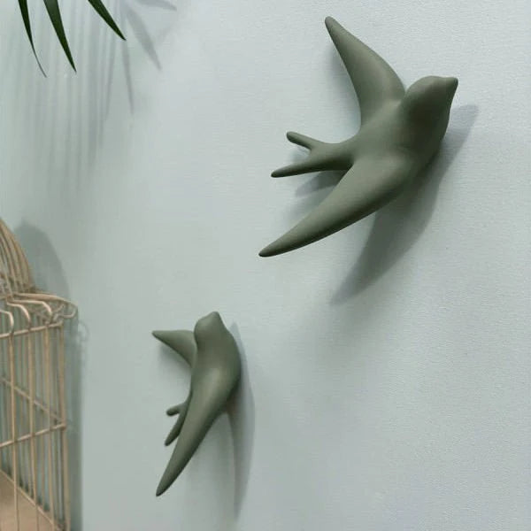 Monochromatic Ceramic Swallows