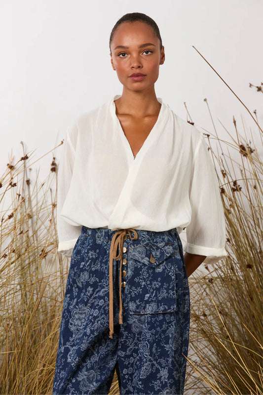 M A Dainty Toggle Shirt - Milk