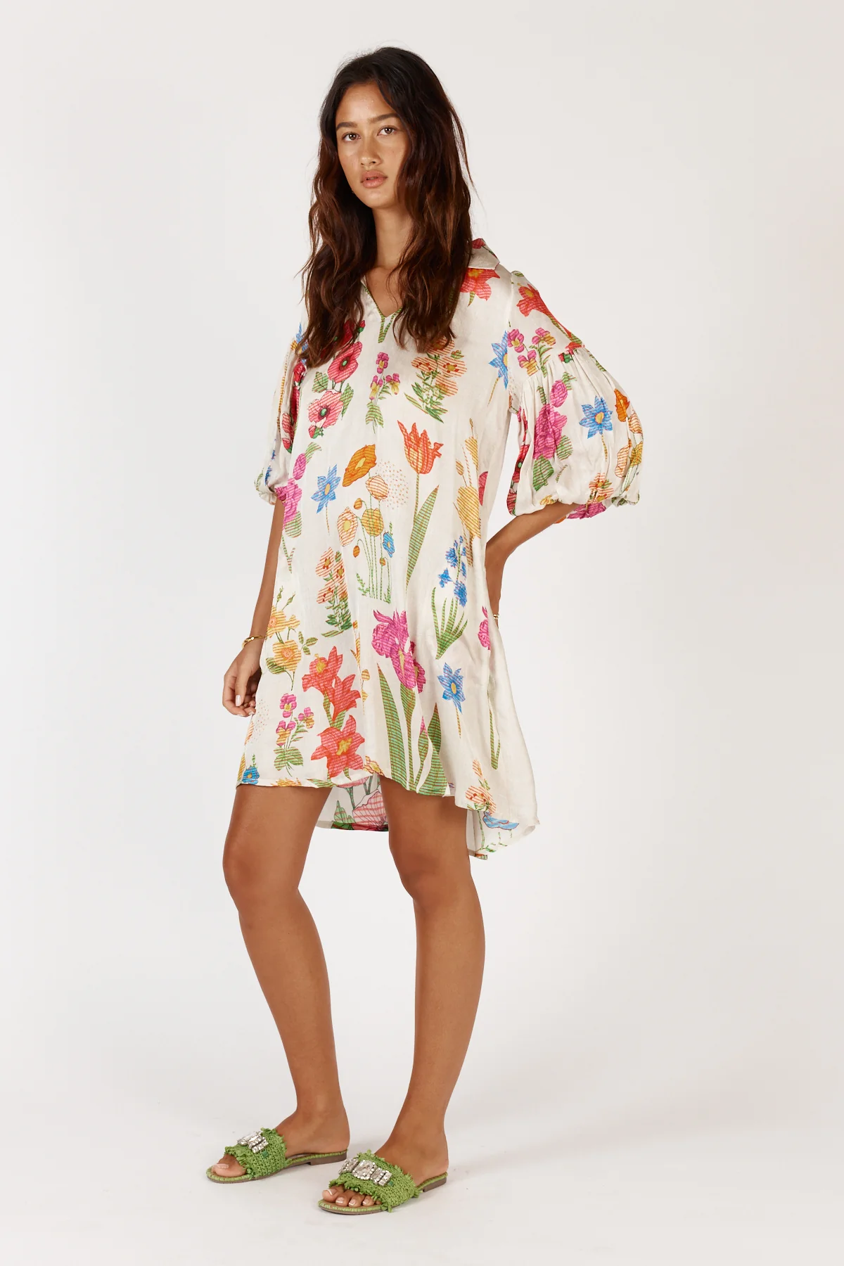 Rubyyaya Tea Dress - Cream