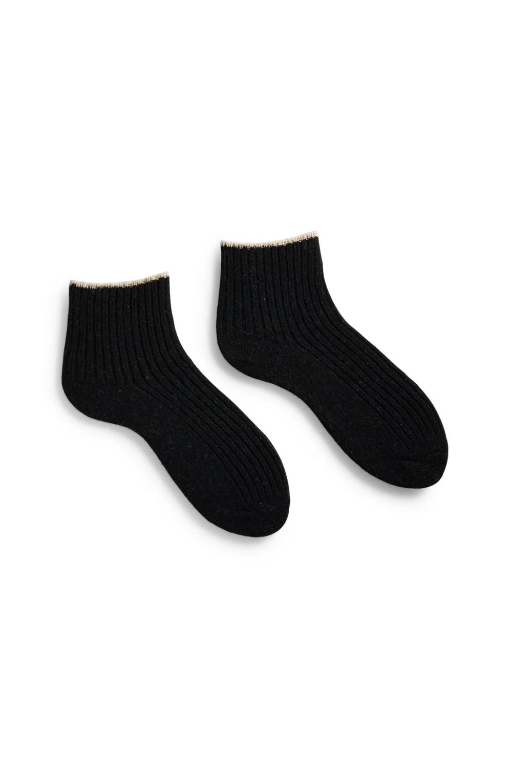 Women’s Tipped Rib Wool Cashmere Shortie Socks