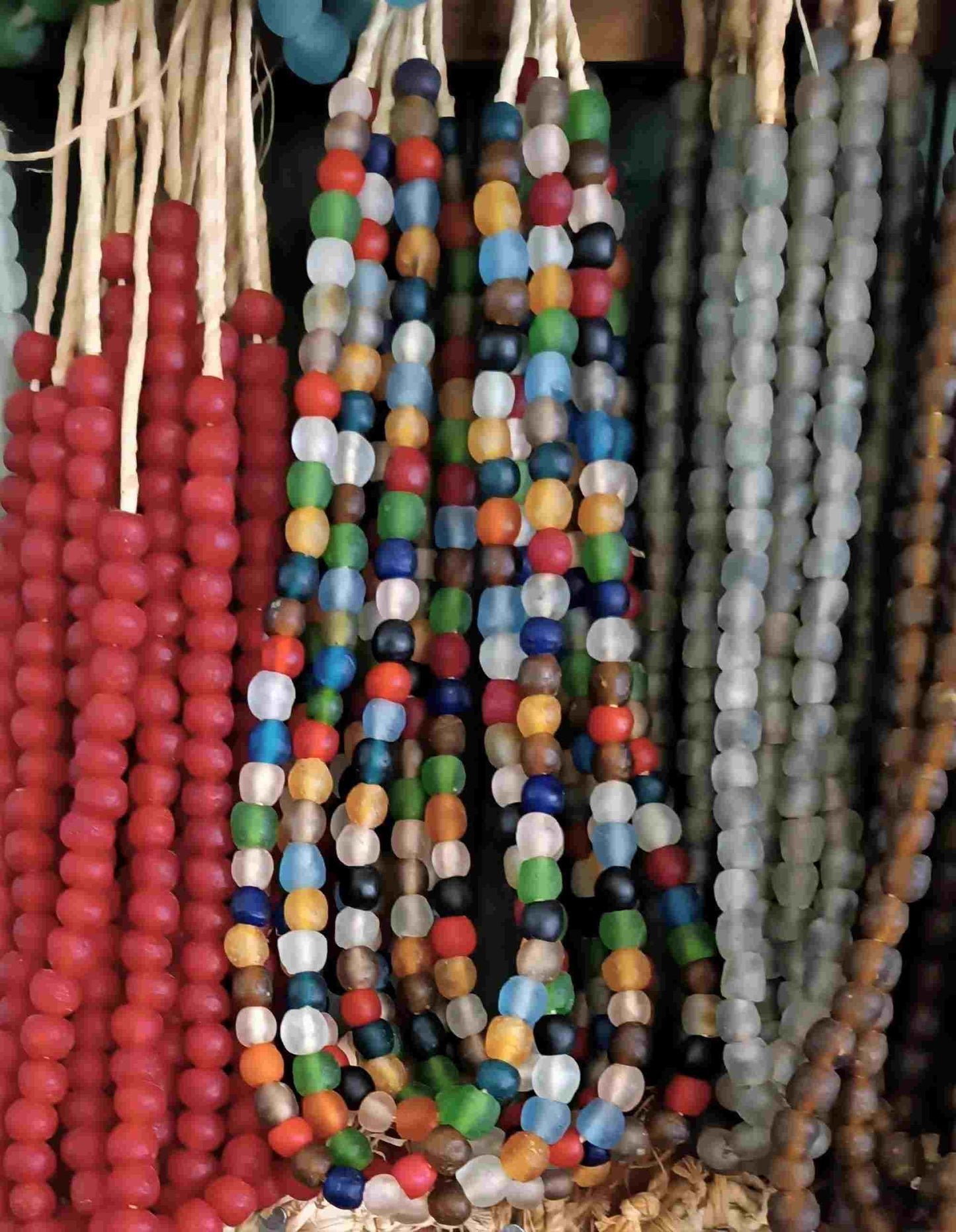 Large Glass Beads Recycled for Jewellery making: Orange
