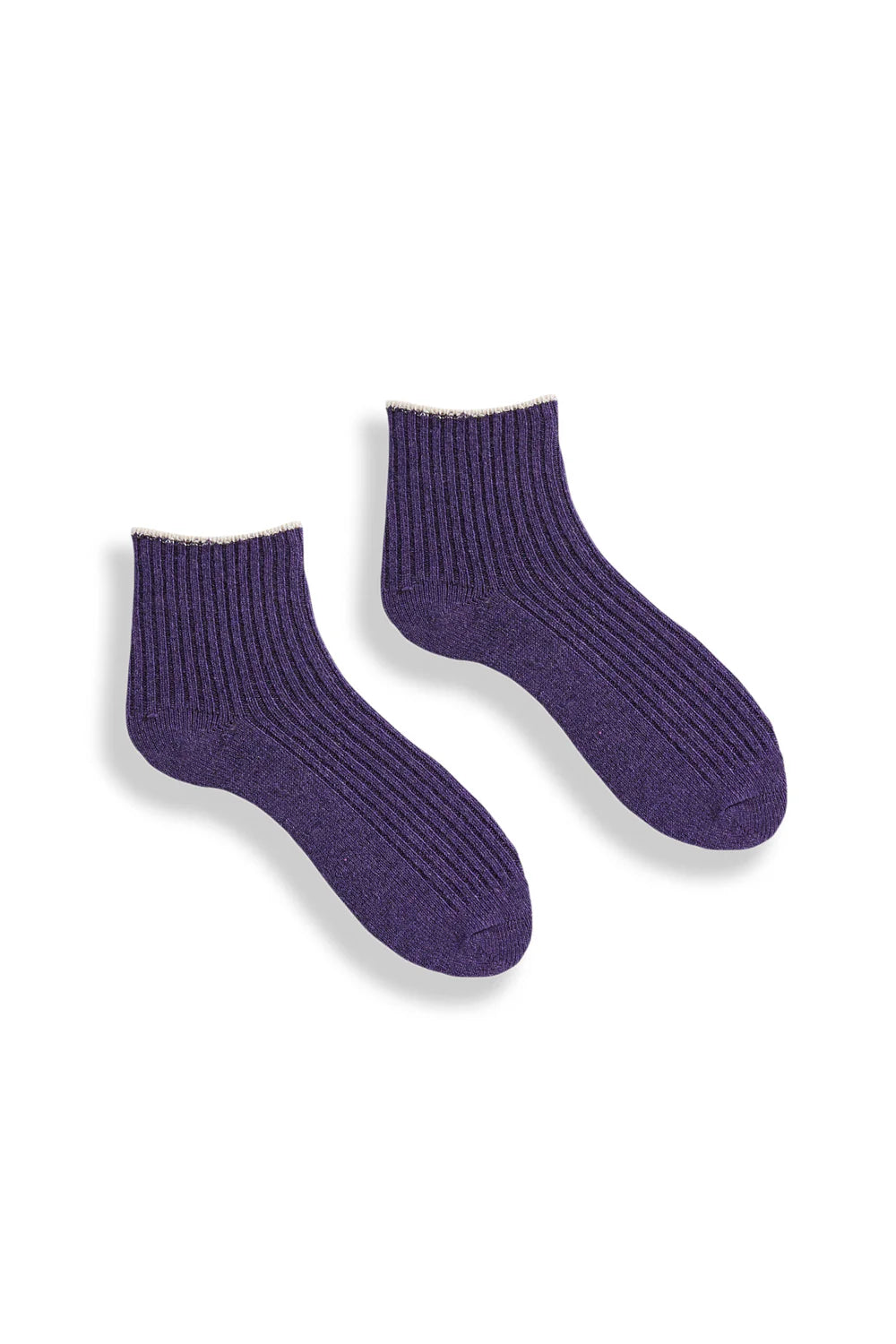 Women’s Tipped Rib Wool Cashmere Shortie Socks