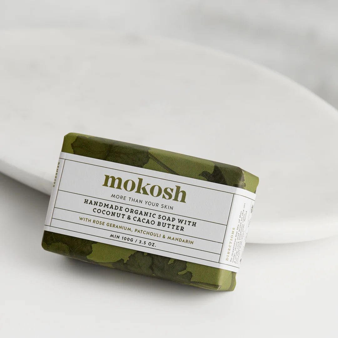 Mokosh - Organic Soap - Rose Geranium, Patchouli & Mandarin 100G