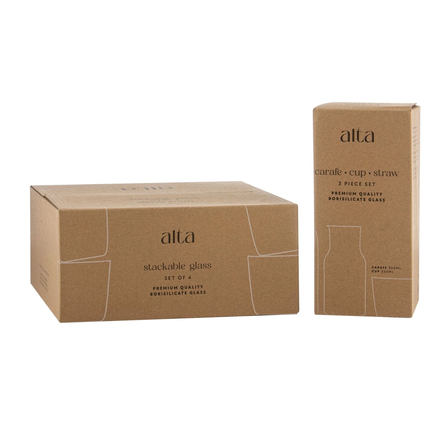 Alta Stackable Glass Set of 4 White