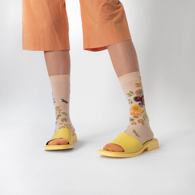 Pink Button Thought Sock: 39/41
