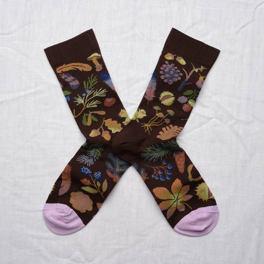 Dark Brown Mid-Calf Sock: 39/41