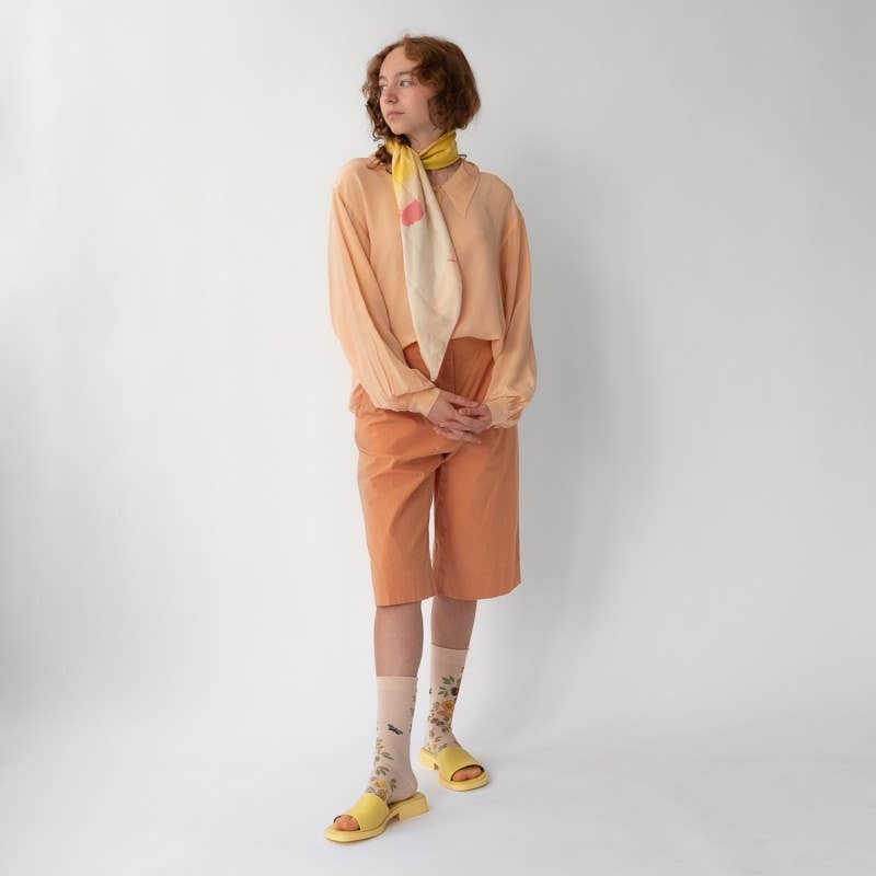 Pink Button Thought Sock: 39/41