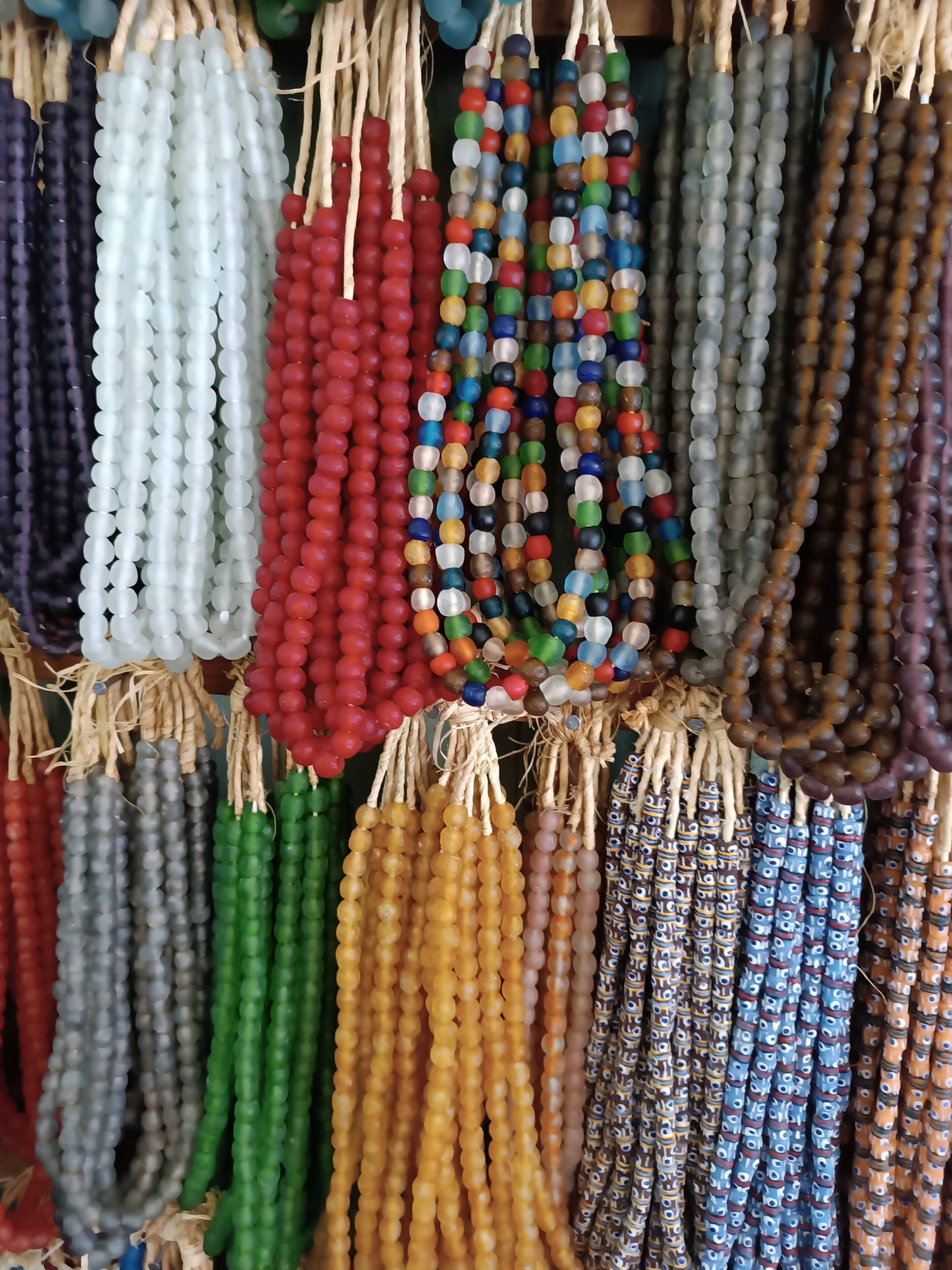 Large Glass Beads Recycled for Jewellery making: Orange
