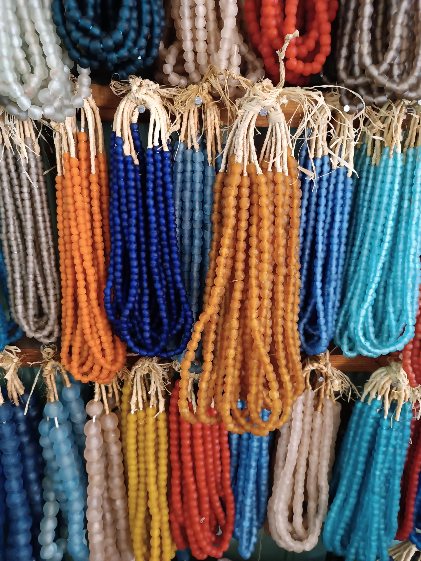 Large Glass Beads Recycled for Jewellery making: Orange